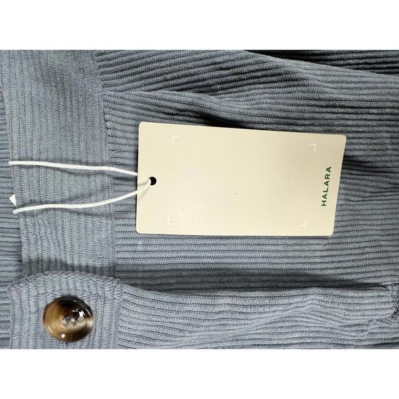 NWT Halara Mid Rise Zipper Pocket Corduroy Casual Pants Cloud Gray Blue Size L - Picture 7 of 11
